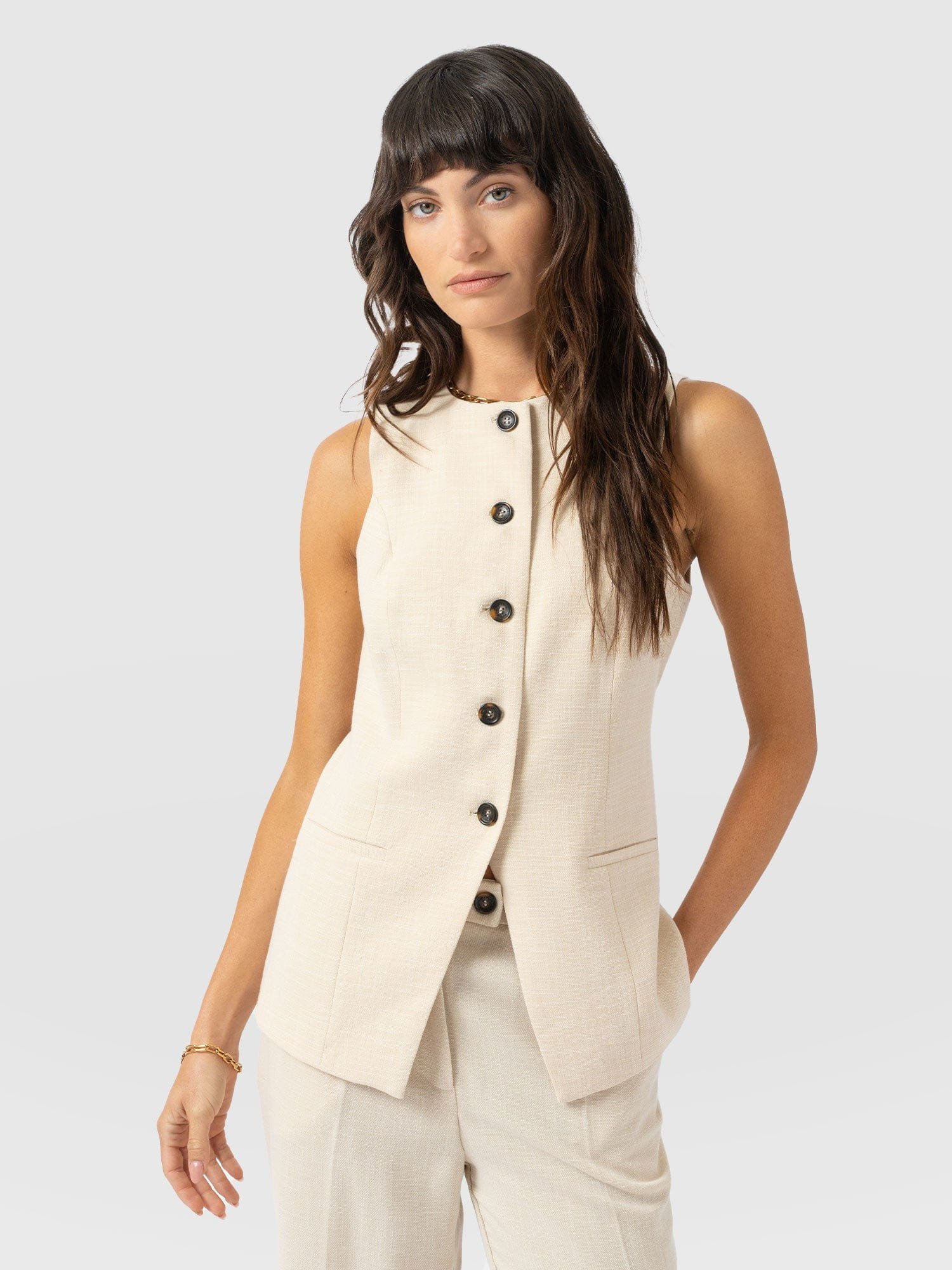 Argent Waistcoat - Cream | Saint + Sofia
