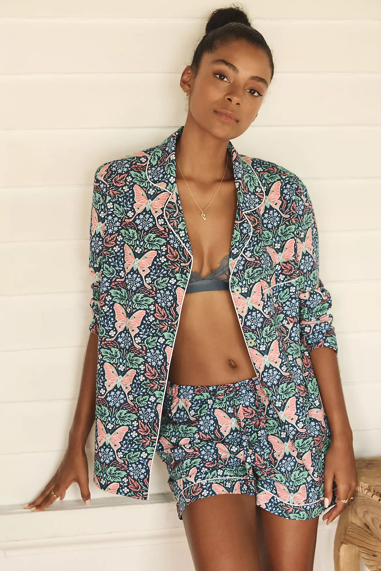 Printfresh Butterfly Long-Sleeve Pajama Set | Anthropologie (US)