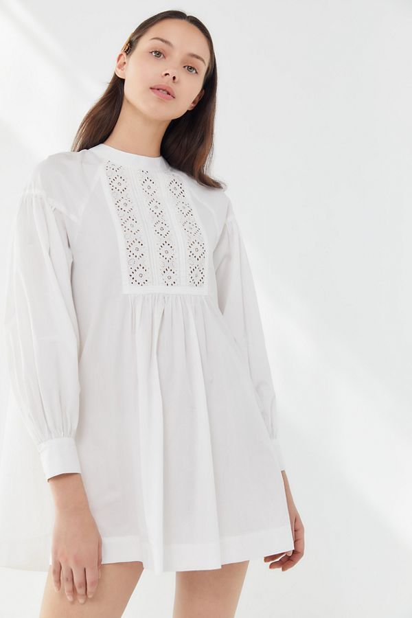 UO Agatha Eyelet Babydoll Dress | Urban Outfitters (US and RoW)