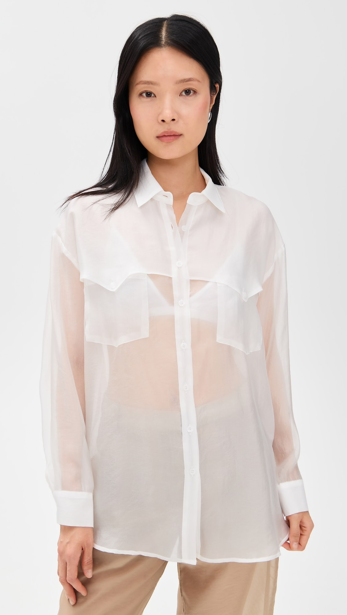 Simonett Sheer Western Button Up Blouse | Shopbop | Shopbop
