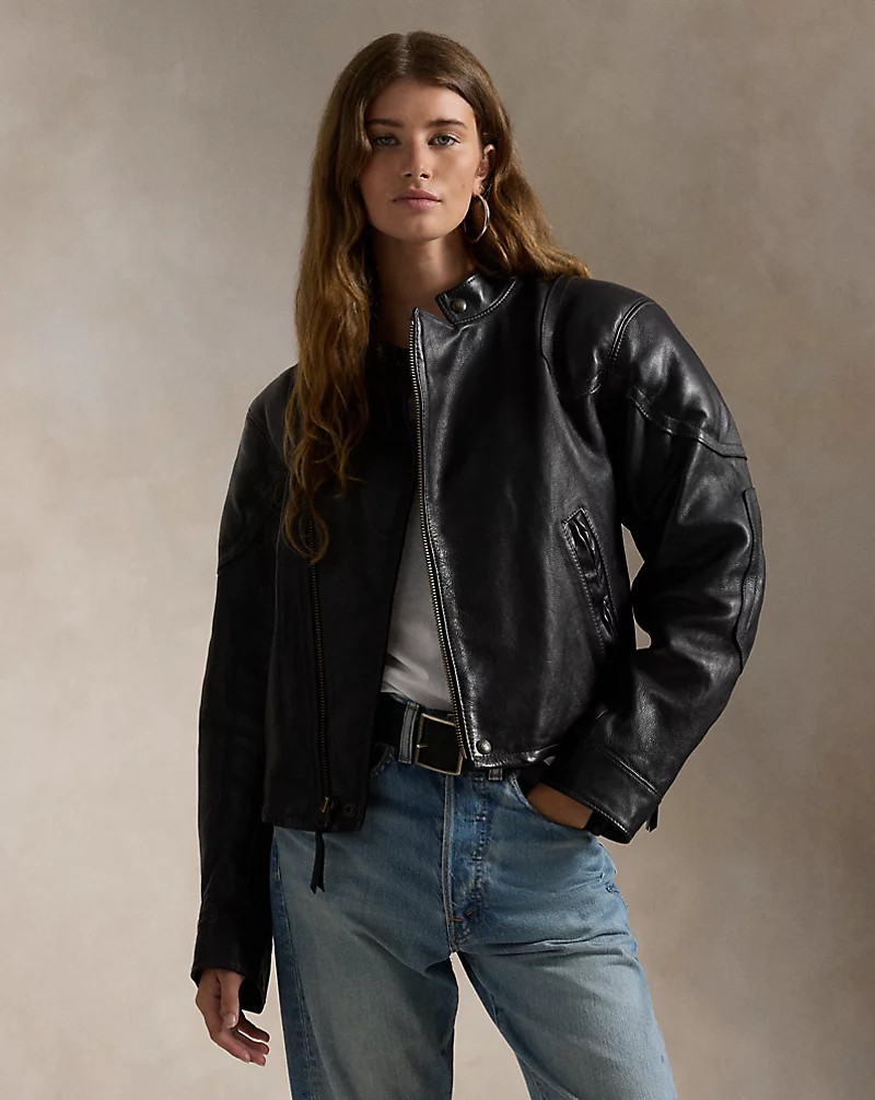 Leather Moto Jacket for Women | Ralph Lauren® UK | Ralph Lauren (UK)