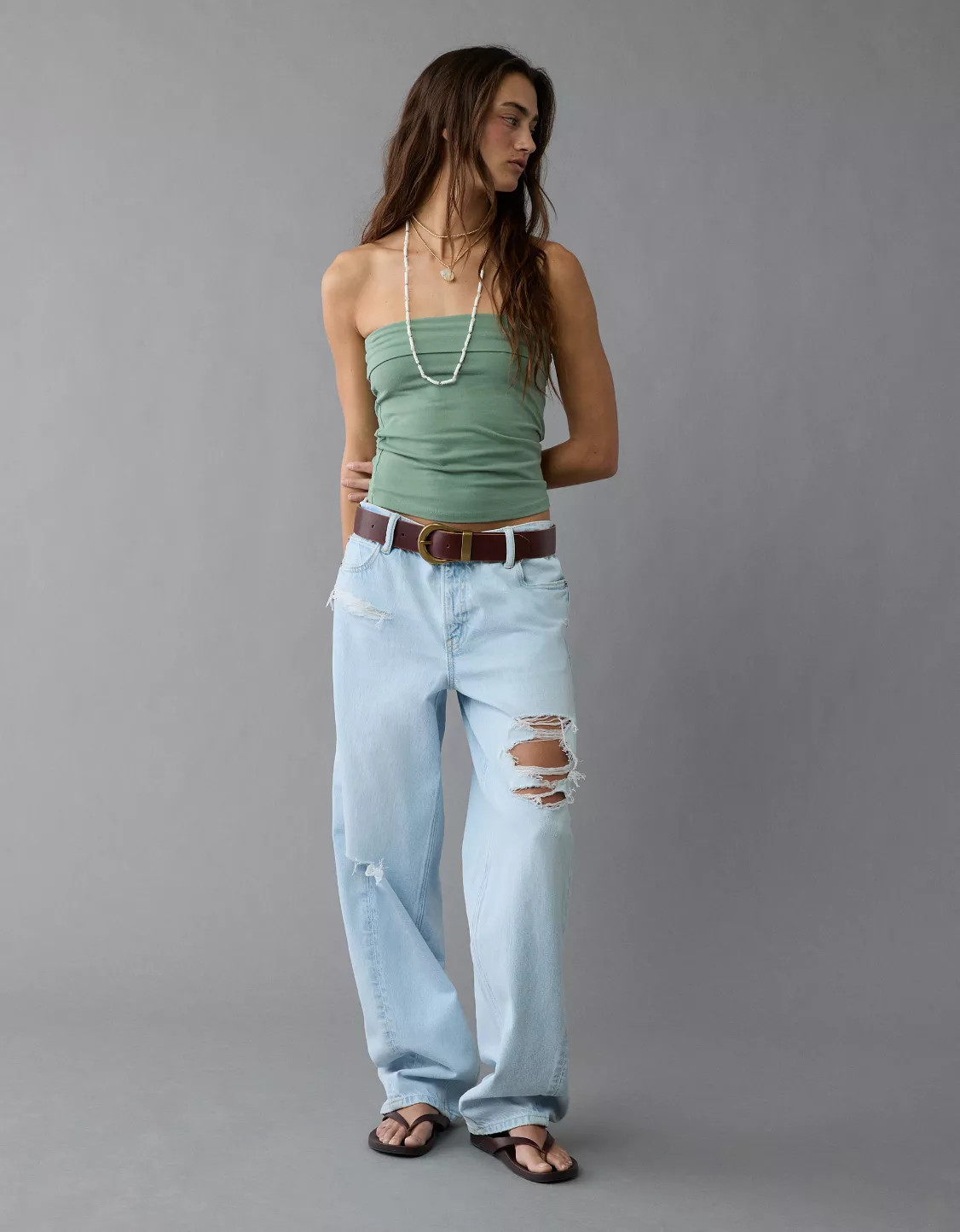 AE It Knit Foldover Tube Top | American Eagle Outfitters (US & CA)