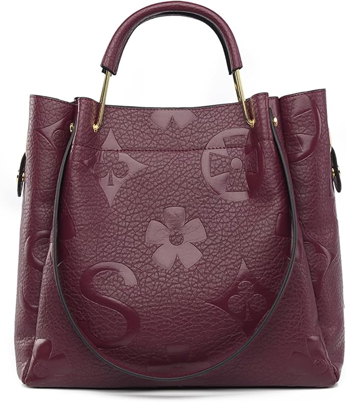 Travistar Floral Handbags Purses Women - Embossed Leather Top Handle Handbag Set Large Shoulder B... | Amazon (US)