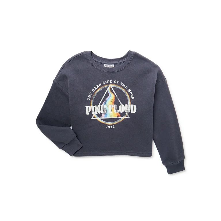 Grayson Social Girls Pink Floyd Graphic Crewneck Sweatshirt with Long Sleeves, Sizes 4/5-14/16 & ... | Walmart (US)