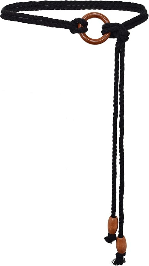 TeeYee Women's Tassel Wasit Rope Cotton Belt Simple Style Skinny Woven Chain for Jeans Skirt Dres... | Amazon (US)