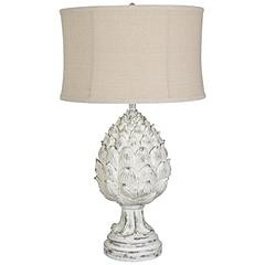 Large Artichoke Finial White Wash Table Lamp | www.lampsplus.com | Lamps Plus