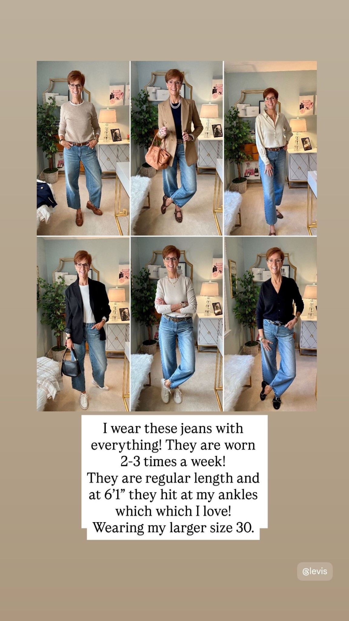I wear these jeans with everything! They are worn 2-3 times a week!
They are regular length and at 6’1” they hit at my ankles which which I love!
Wearing my larger size 30.

#LTKOver40 #LTKTall #LTKootd
