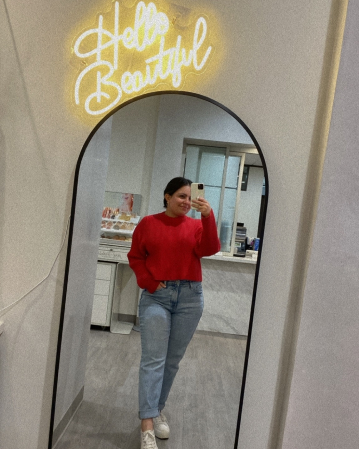 Valentine’s Day look 
Red sweater 
Work look 
Casual look 

#LTKSeasonal #LTKshoecrush #LTKunder50