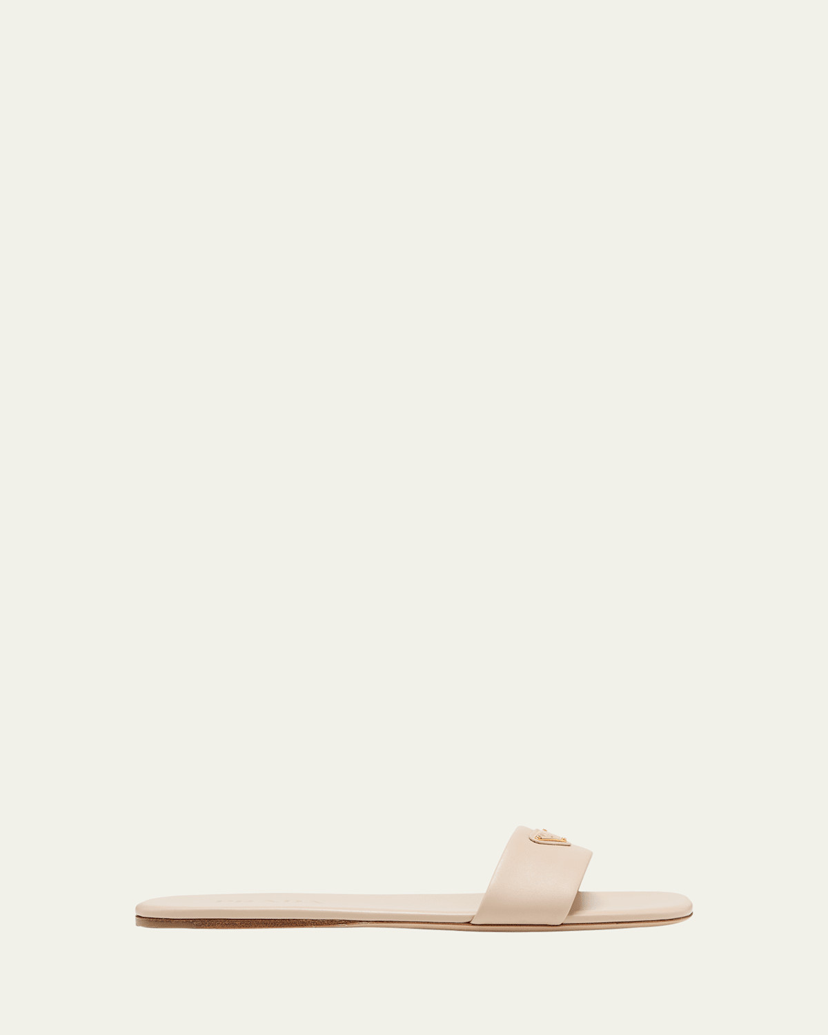 Leather Logo Flat Slide Sandals | Bergdorf Goodman