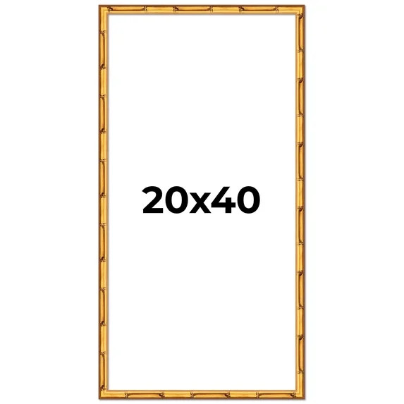 20x40 Frame Gold Bamboo Solid Wood Picture Frame | 0.75 Inch Moulding Width | Interior Frame Dept... | Walmart (US)