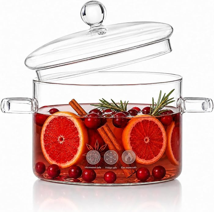 1.9 L/2 Qt Glass Simmer Pot with Lid for Stovetop | Amazon (US)