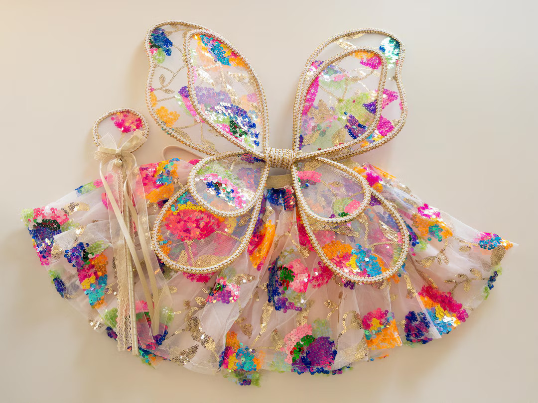 Baby & Child Sequin Fairy Wings Dress up Quality Crafted Wings Handmade Lace Fairy Wing Childrens... | Etsy (US)