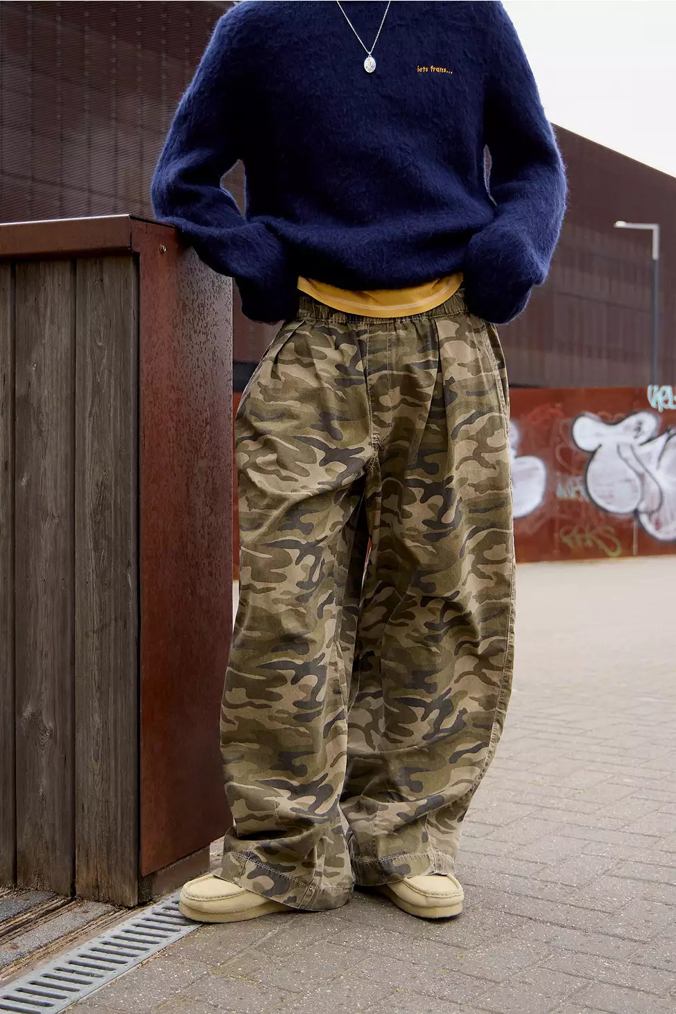 BDG Bobbi Cocoon Camo Trousers L at Urban Outfitters | Urban Outfitters UK