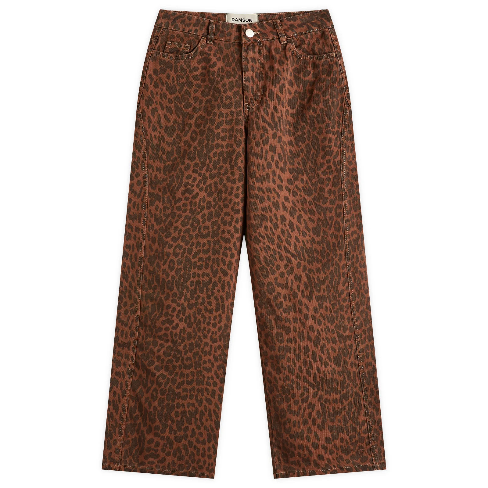 Damson Madder Women's Dion Leopard Jeans in Dark Leopard Overdye, Size UK 6 | END. Clothing | END. Clothing