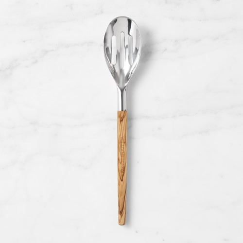 Williams Sonoma Stainless Steel Olivewood Utensil Slotted Spoon | Williams-Sonoma