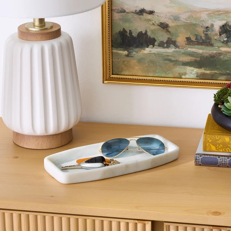 Better Homes & Gardens White Marble Decorative Tray, 11" x 5" | Walmart (US)