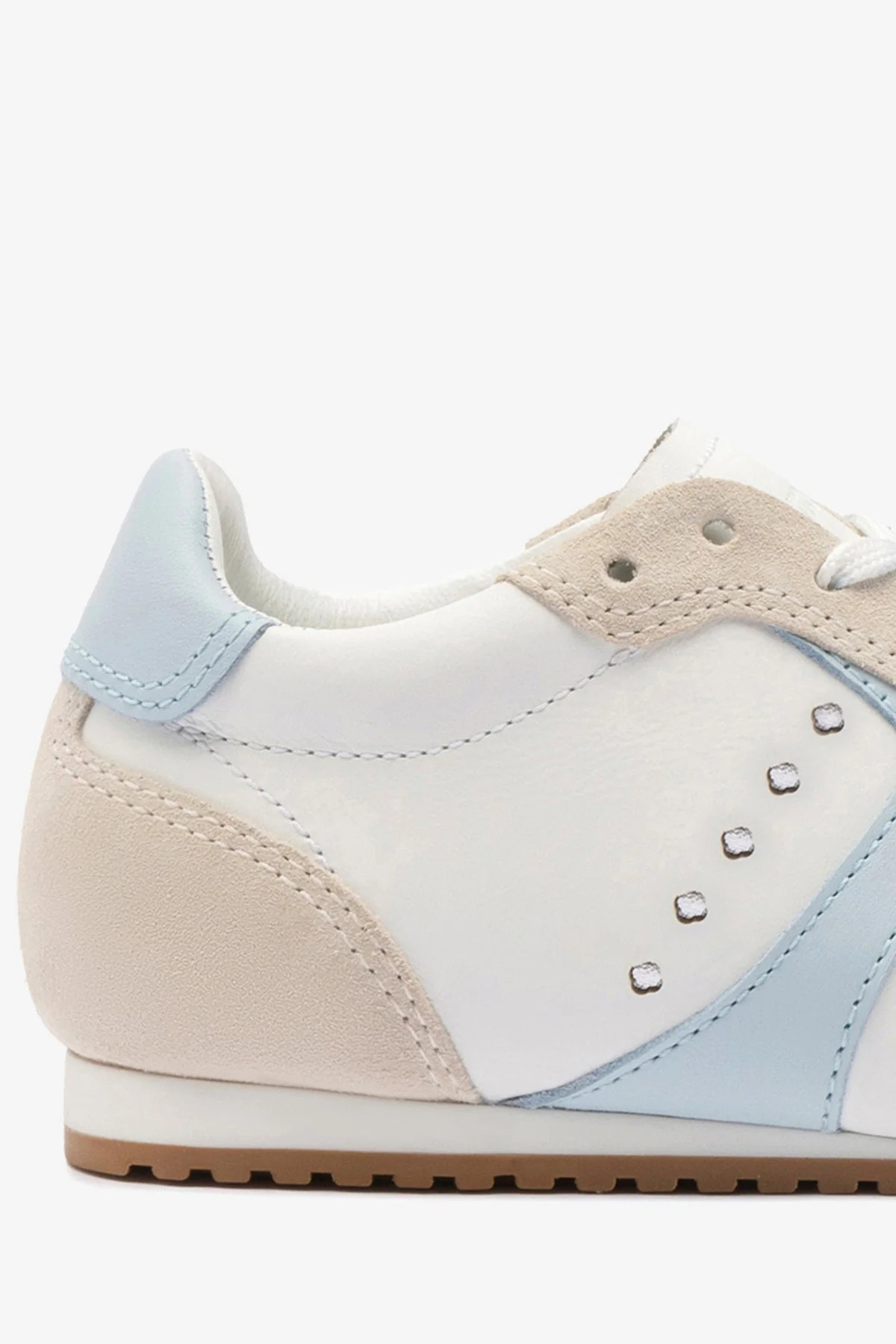 Stella Sneaker In Grey Suede, White Leather and Silver Metallic Leather | Larroude
