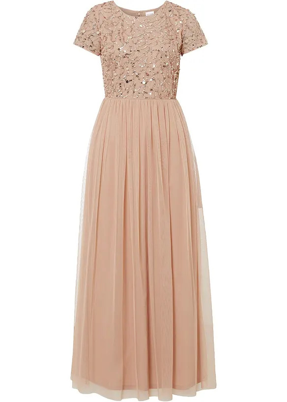 Maxikleid mit Paillettenstickerei | Bonprix DE