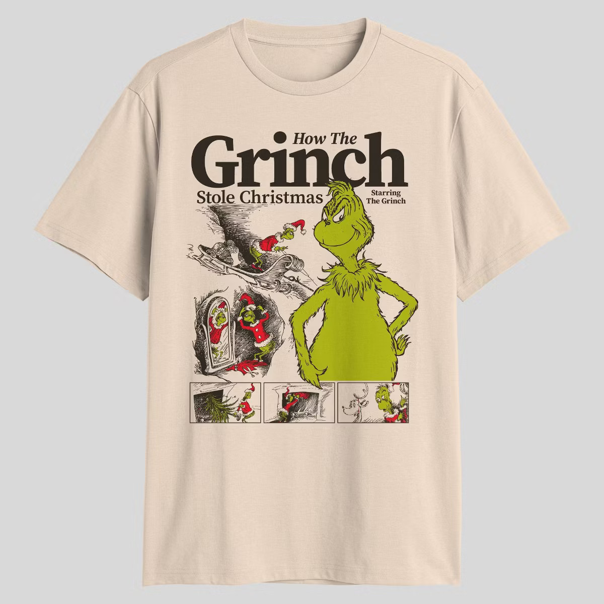 Men's 'How the Grinch Stole Christmas' Graphic T-Shirt - Cream | Target