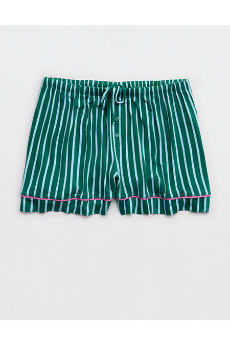 Aerie Real Soft Pajama Boxer Women's Deep Forest Green L | Aerie