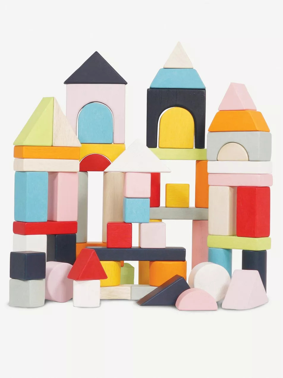 60 wooden building blocks and cotton bag set | Selfridges