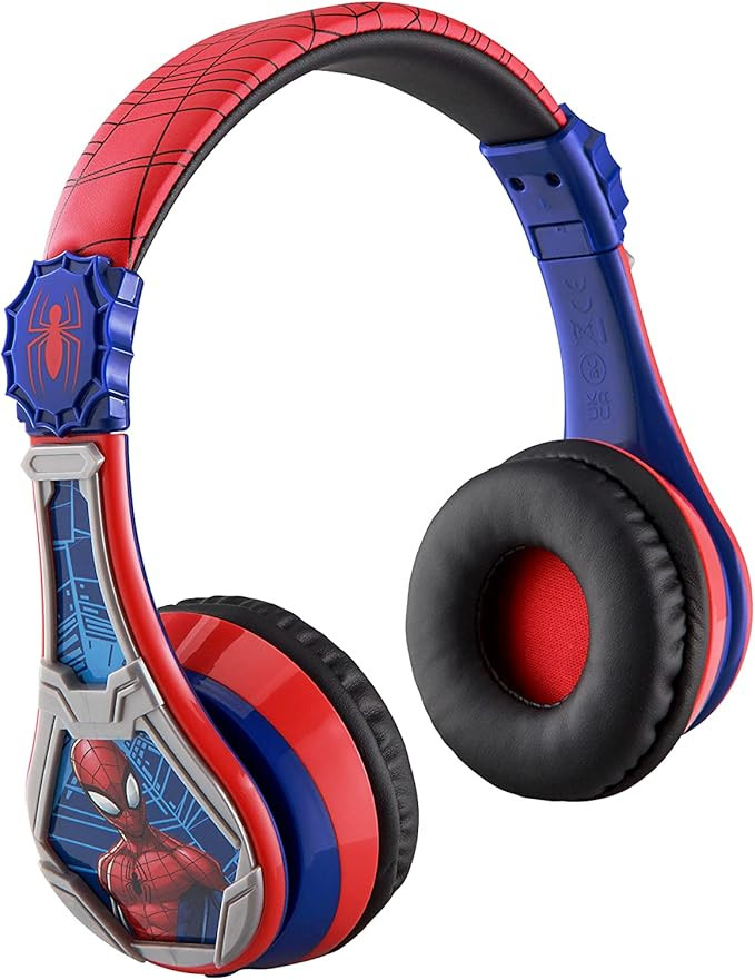 eKids Spiderman Wireless Bluetooth Portable Headphones with Microphone, Volume Reduced to Protect... | Amazon (US)