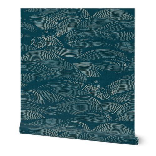 The Water {Blue Silver} | Spoonflower