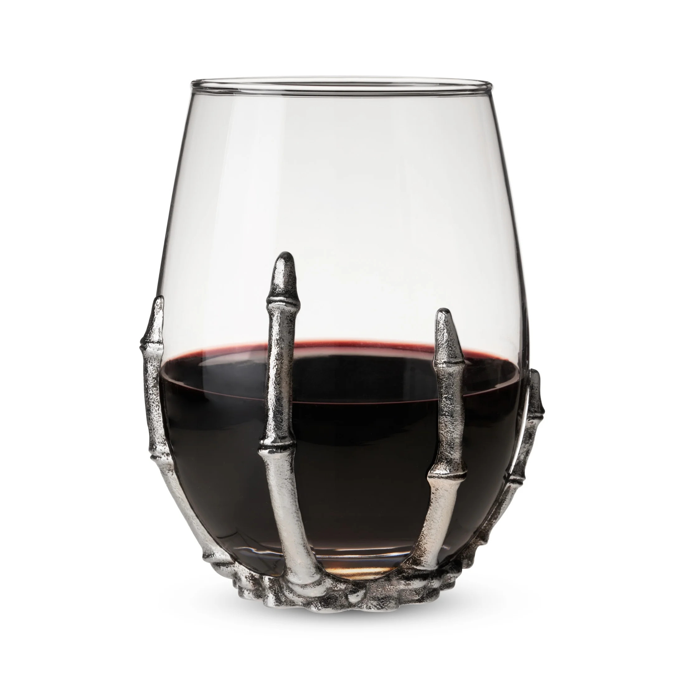 Twine Skeleton Hand Stemless Wine Glass, Gothic Wine Tumbler with Metal Skeleton Grip, Spooky Hal... | Walmart (US)