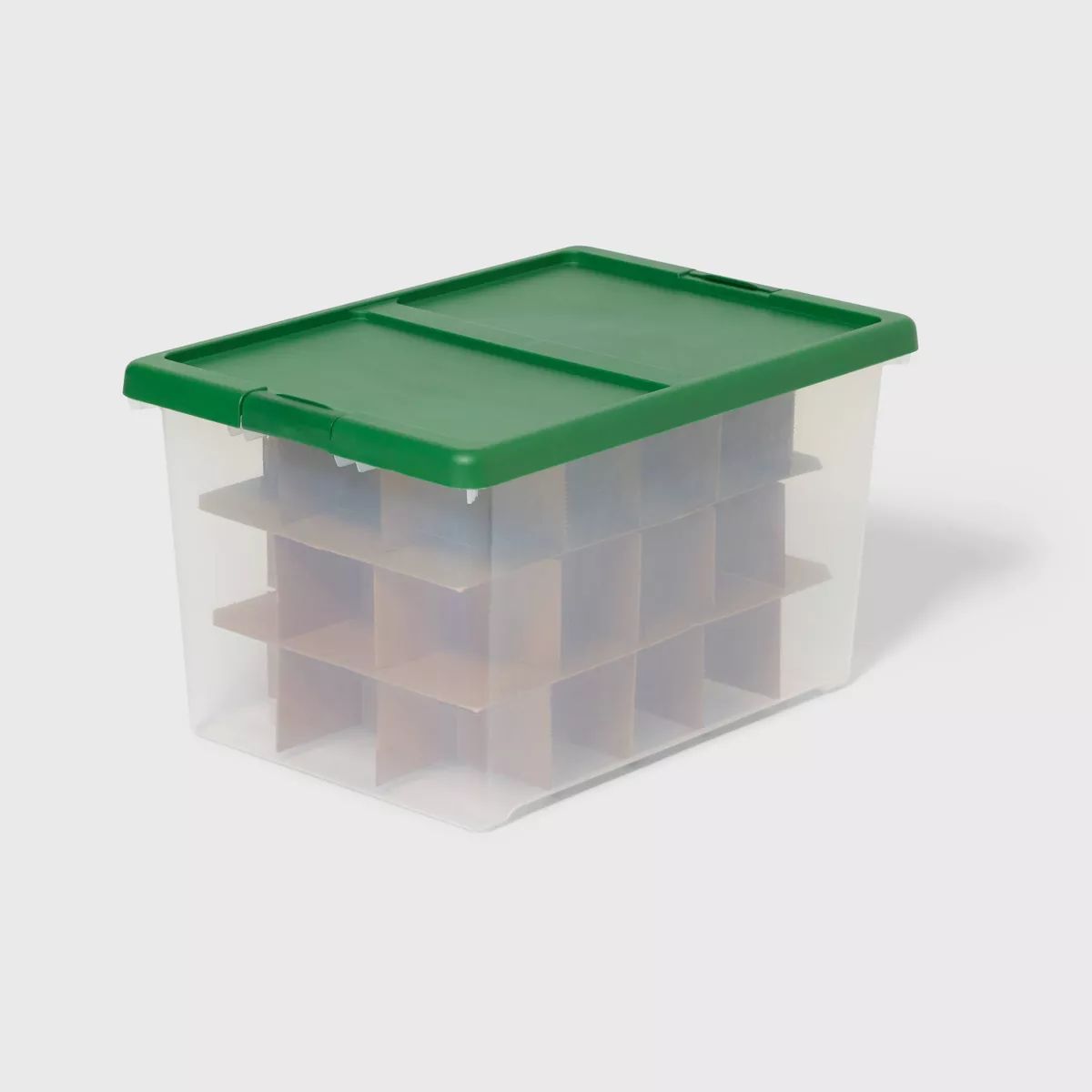 Large Latching Clear Ornament Storage Box Green Lid - Brightroom™ | Target