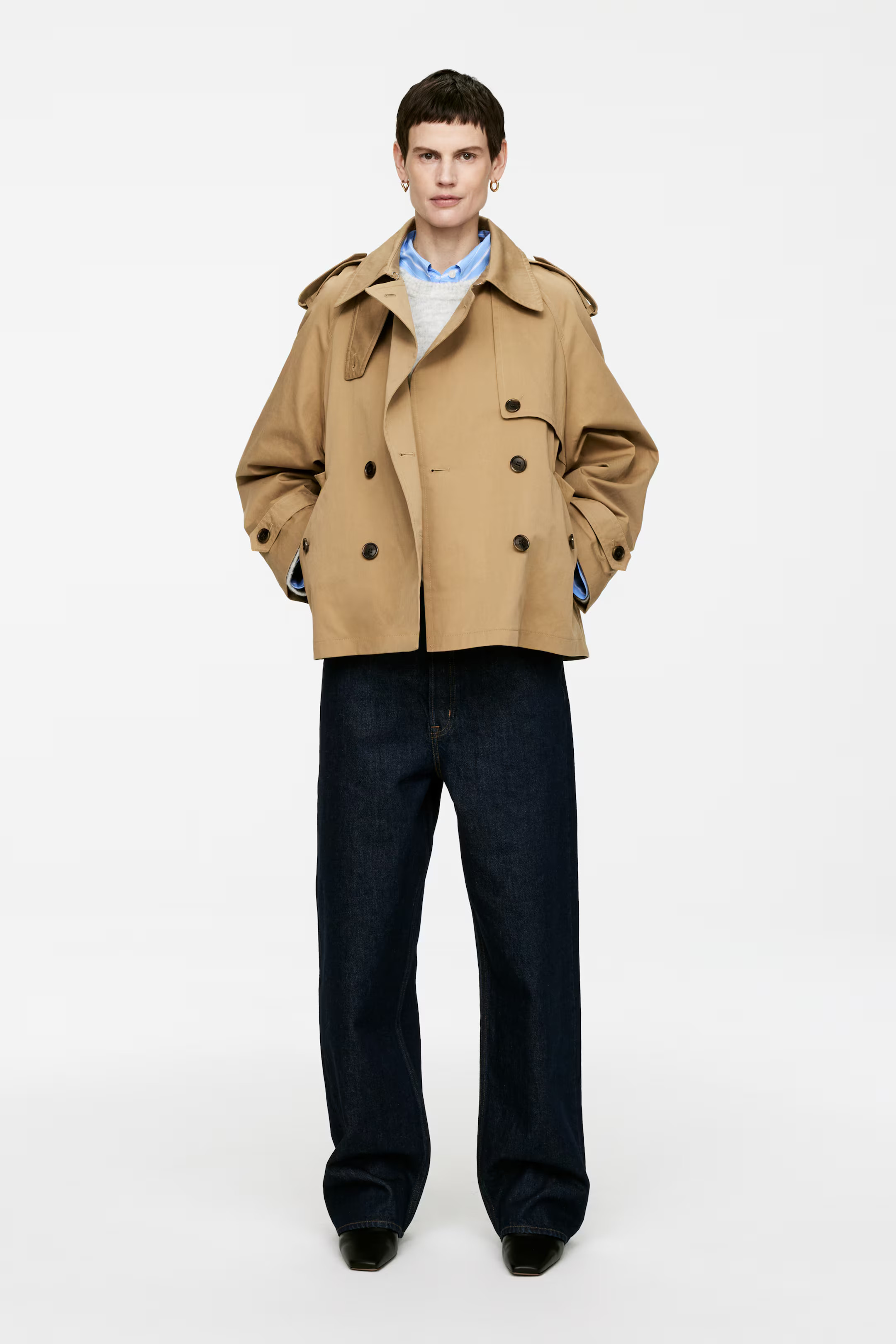 Short Trench Jacket - Beige - Ladies | H&M GB | H&M (UK, MY, IN, SG, PH, TW, HK)