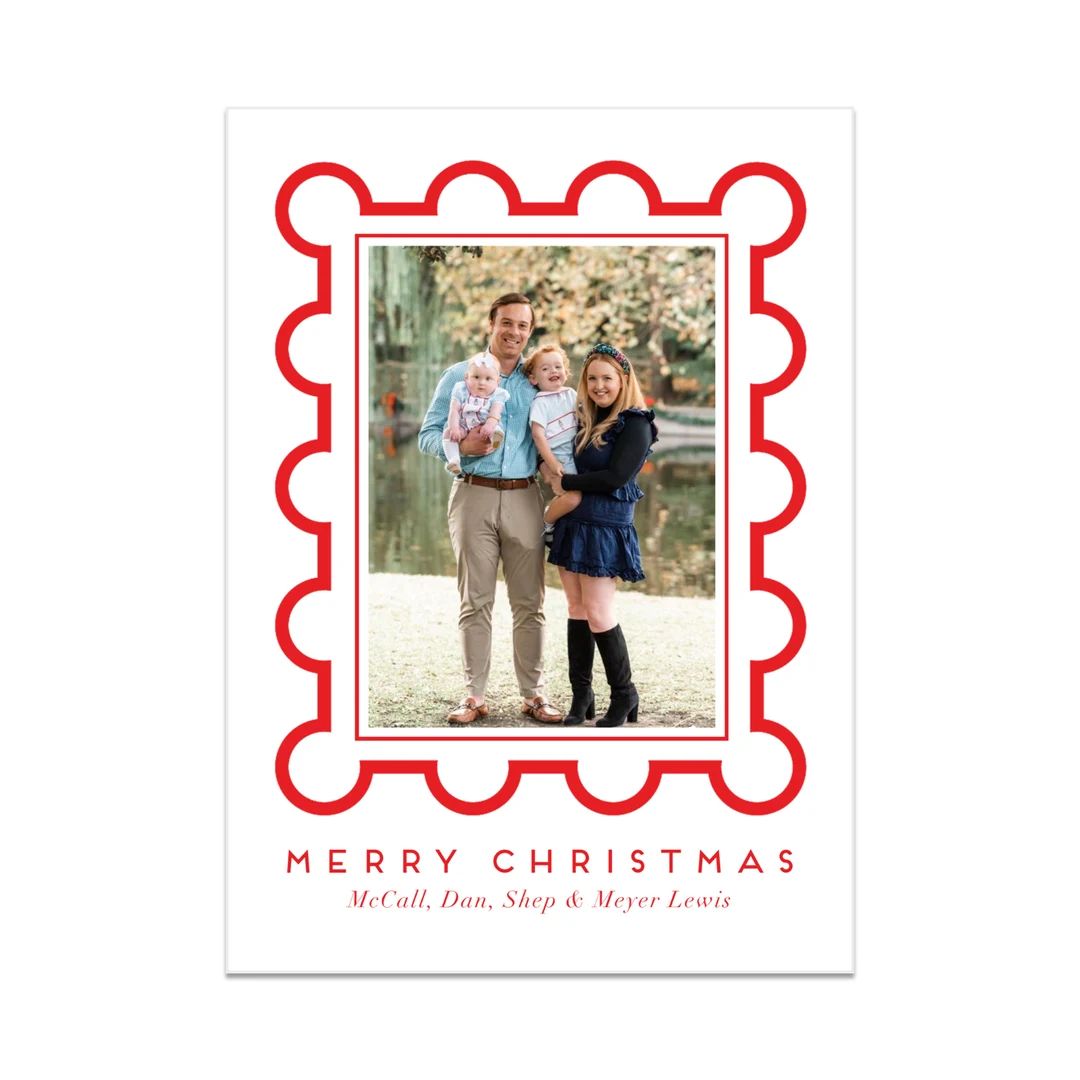 Christmas Card  Scalloped Frame - Etsy | Etsy (US)