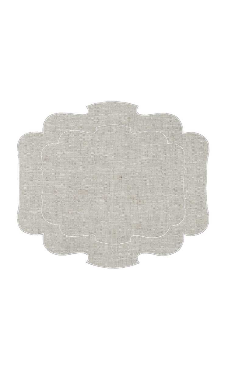 Parentesi Set-Of-Four Embroidered Linen Placemats | Moda Operandi (Global)