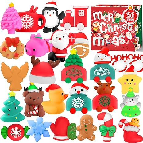 LIAM&AVA Christmas Squishy Toys, 26 PCS Christmas Mochi Squishies Bulk Toy for Girls Boys Kids, C... | Amazon (US)