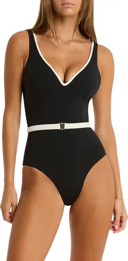 Babylon Belted One-Piece Swimsuit | Nordstrom