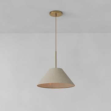 Sculptural Fabric Cone Pendant - Natural | West Elm (US)