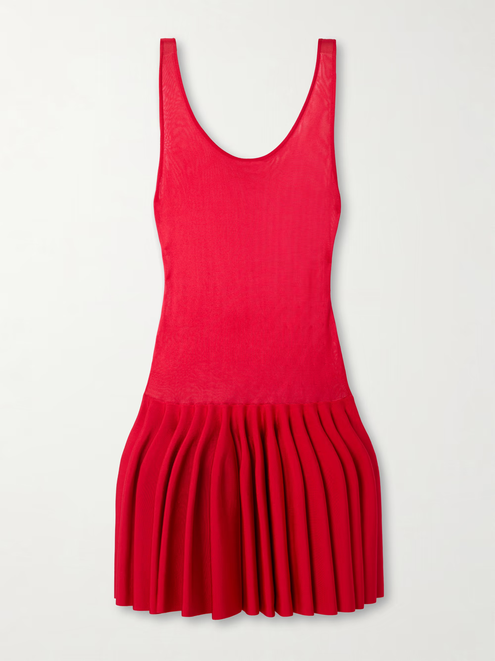 Pleated jersey and stretch-knit mini dress | NET-A-PORTER (US)