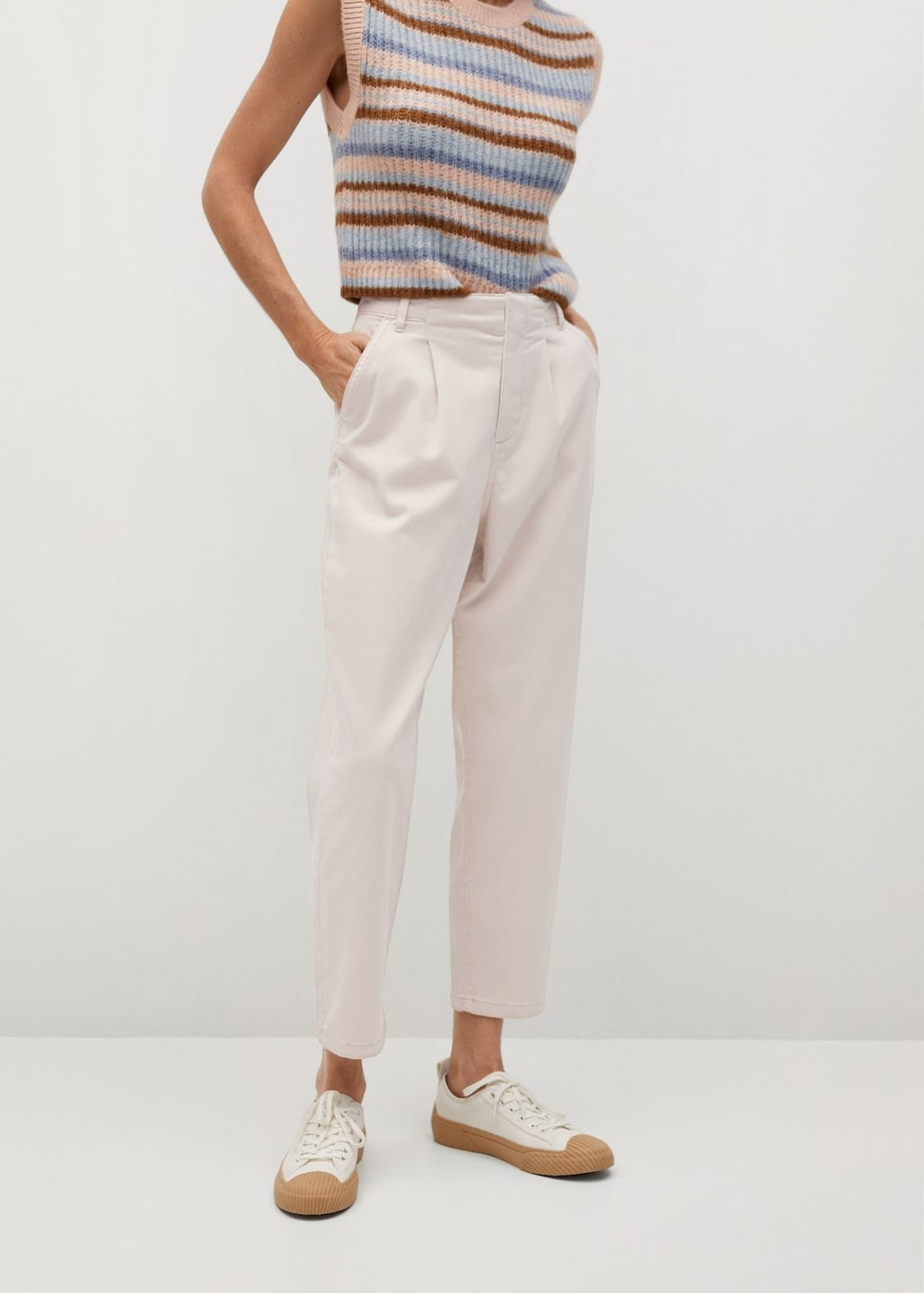 Cotton pleated pants | MANGO (US)