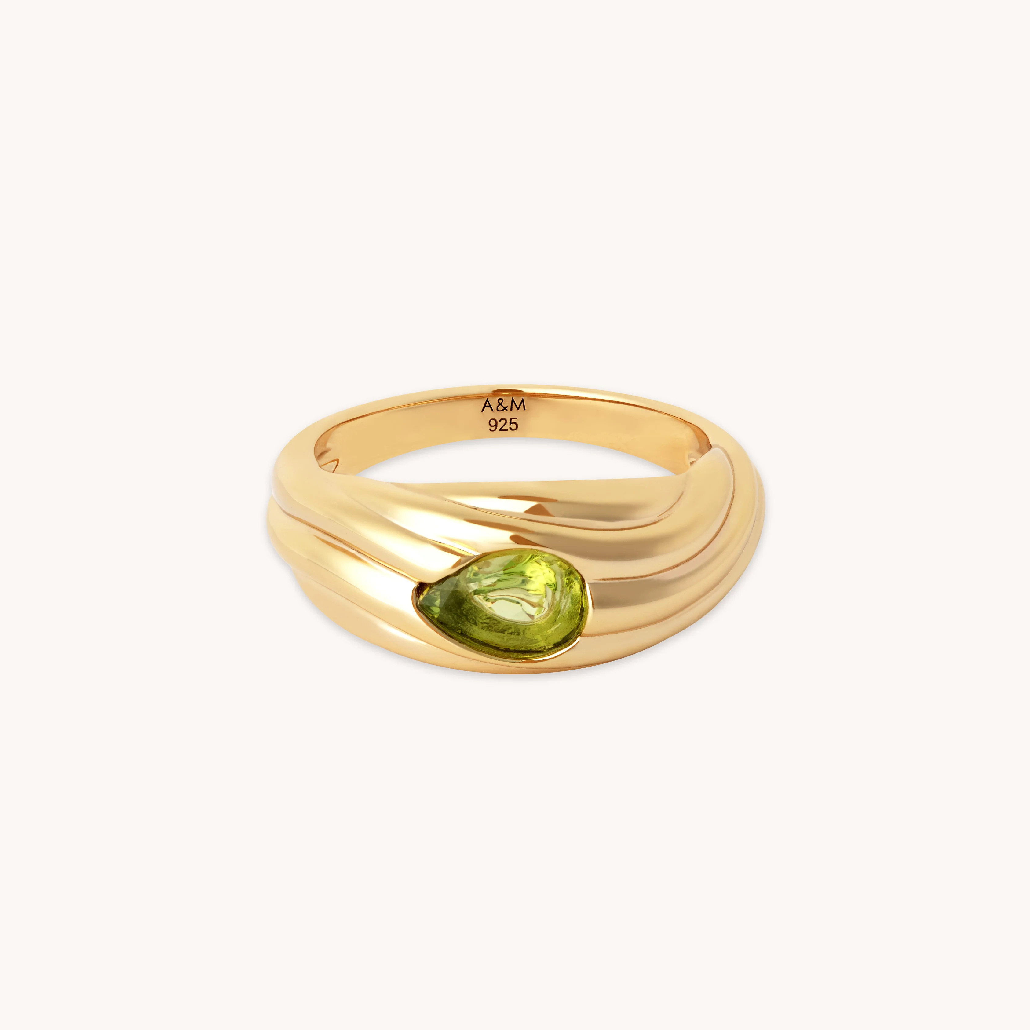 Olivine Wave Gold Dome Ring | Astrid & Miyu Rings | Astrid and Miyu