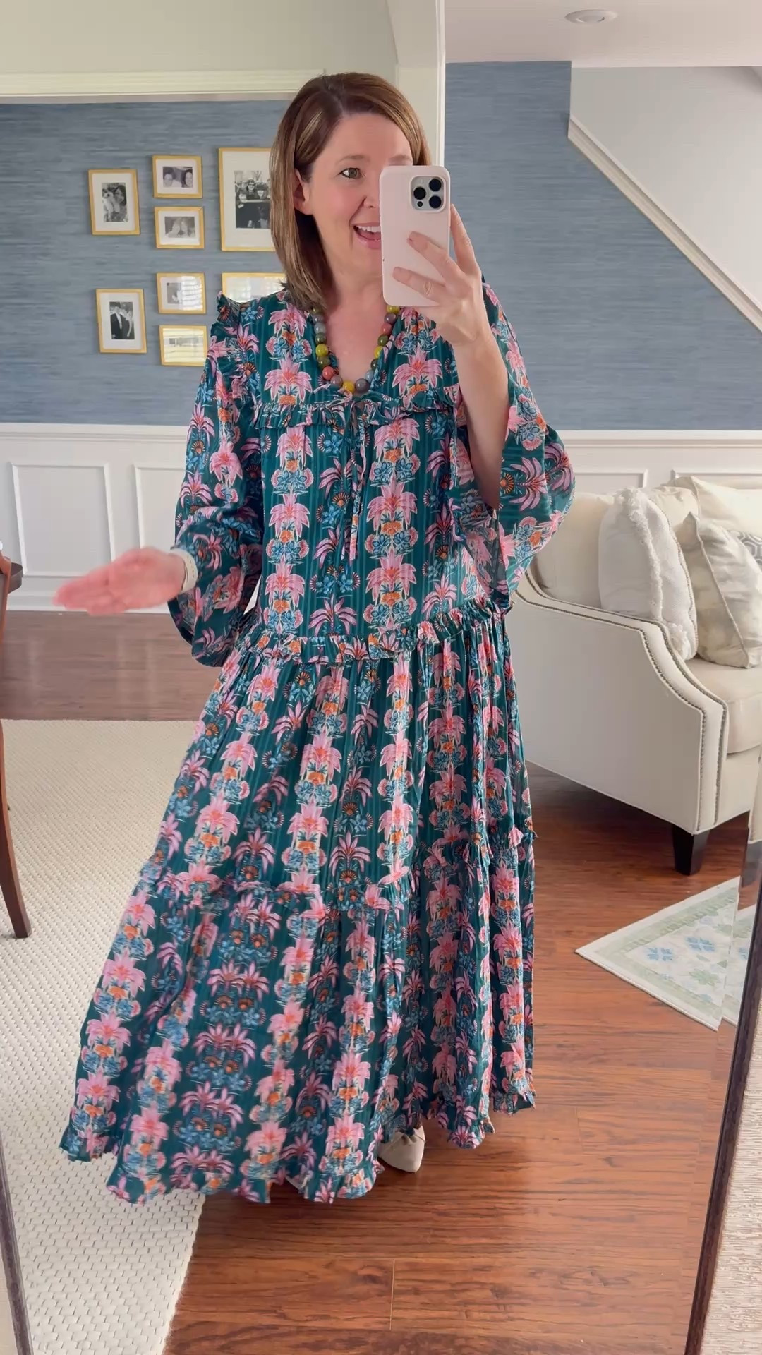 Sunshine Tienda Fall Dress and Necklace combo! ALWAYSAGNES recommends sizing down one - the dress is very roomy. 

Perfect for a vacation or special event! 

#LTKFindsUnder100 #LTKStyleTip #LTKOver40