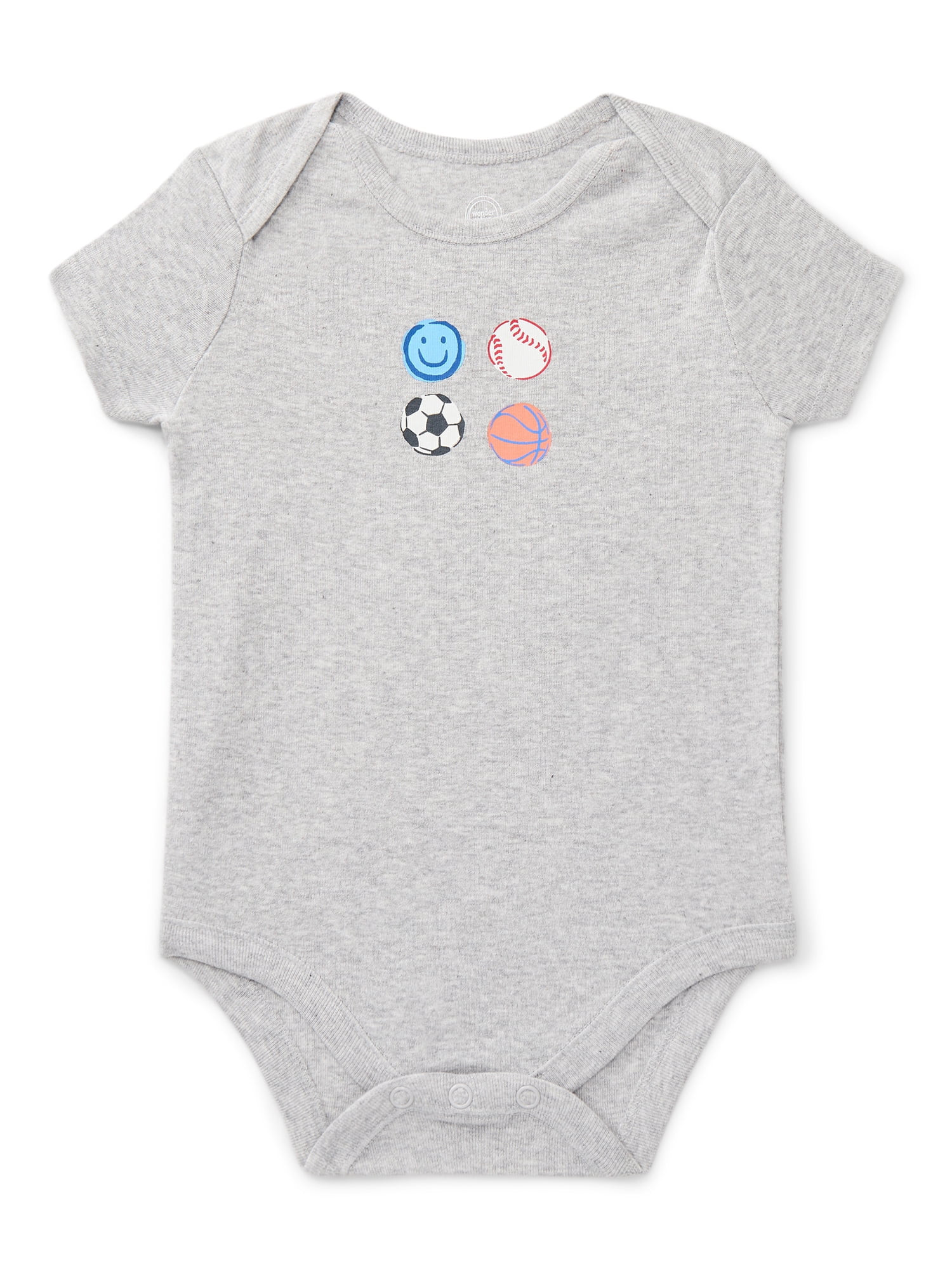 Wonder Nation Baby Boys Cotton Lap Shoulder Bodysuit, Sizes 0M-24M | Walmart (US)