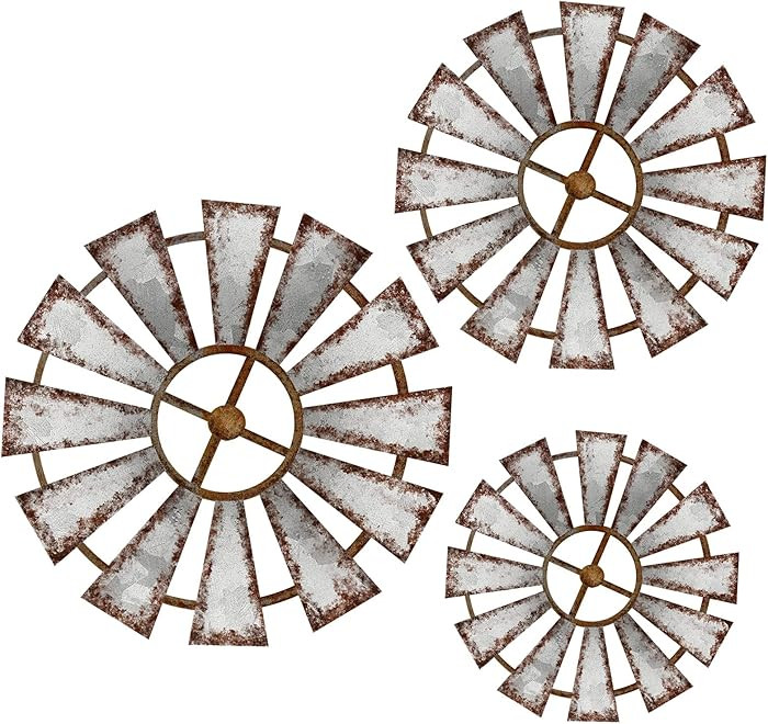 Yookeer 3 Pcs Wood Windmill Wall Decor Farmhouse Hanging Decoration Wooden Windmill Kitchen Decor... | Amazon (US)