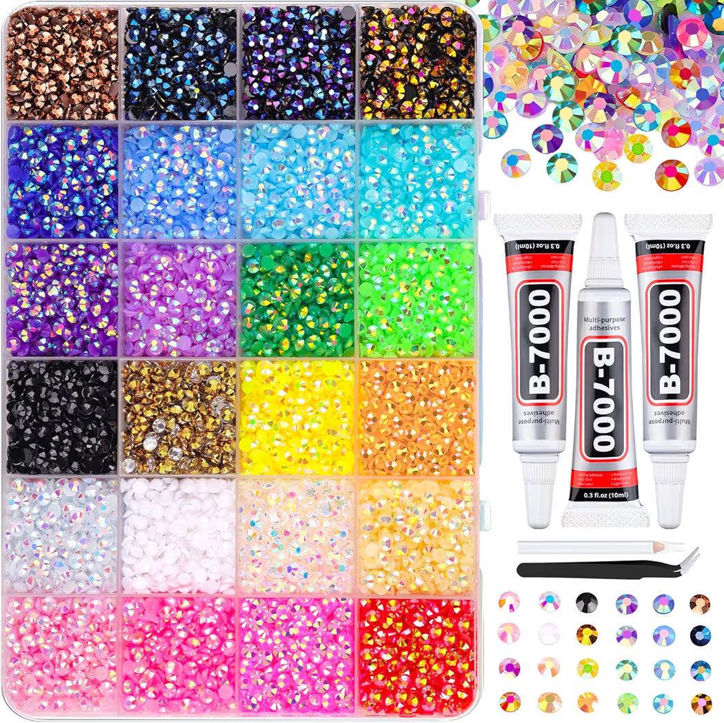 32000Pcs Resin Jelly Rhinestones for Bedazzling, Multicolor 3mm Flatback Gems for Diamond Art, Be... | Amazon (US)