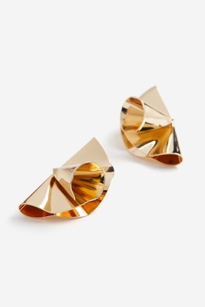Folded Earrings - Gold-colored - Ladies | H&M US | H&M (US + CA)