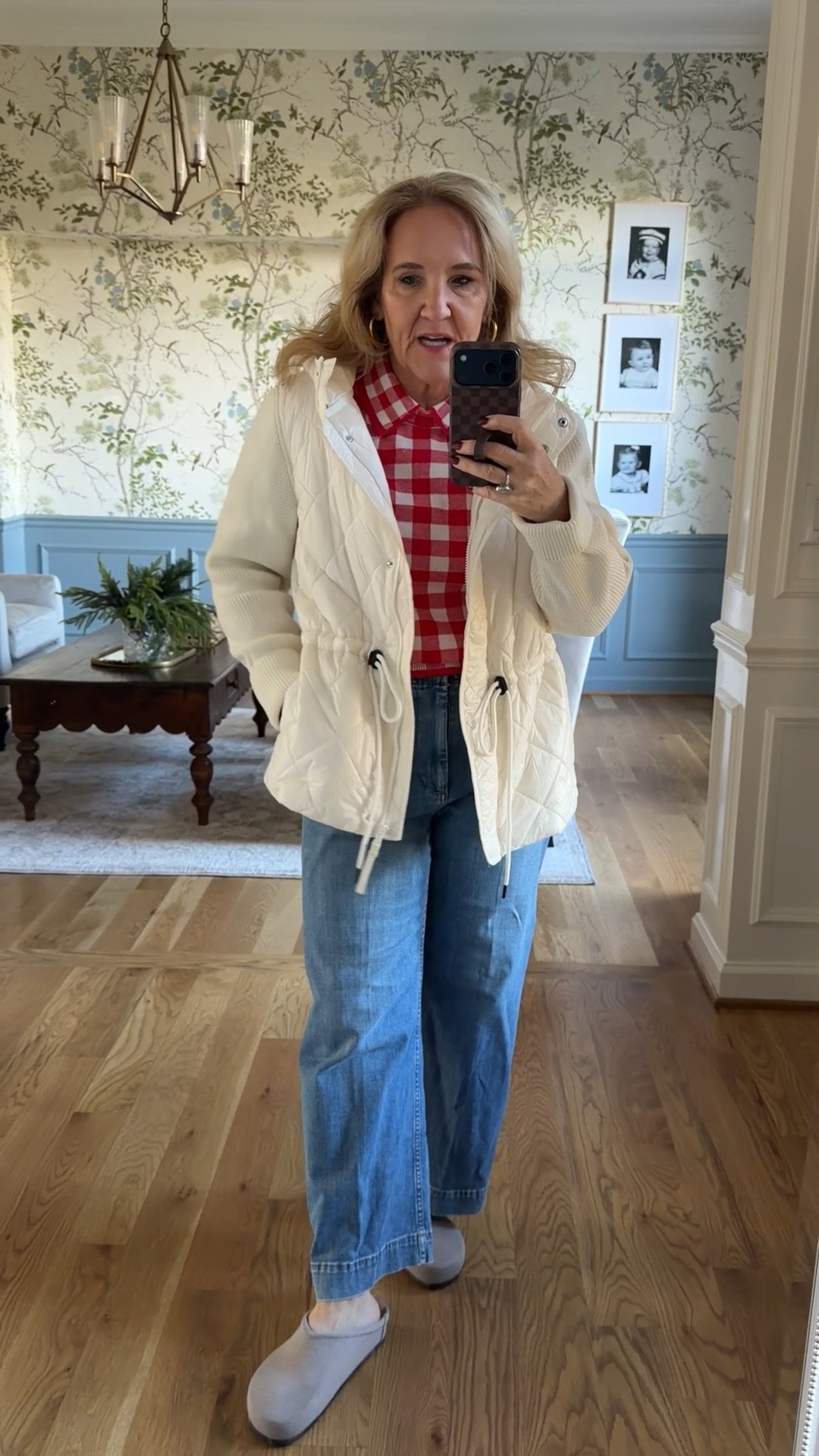 The cutest sweater! Size medium at Walmart! 
Jeans size 29 reg 
Rothy’s run big size down 
Love this Julie Vos charm bracelet
Wearing the loft coat perfect lightweight layer 


#LTKOver40 #LTKootd #LTKFindsUnder50

#LTKdayinmylife