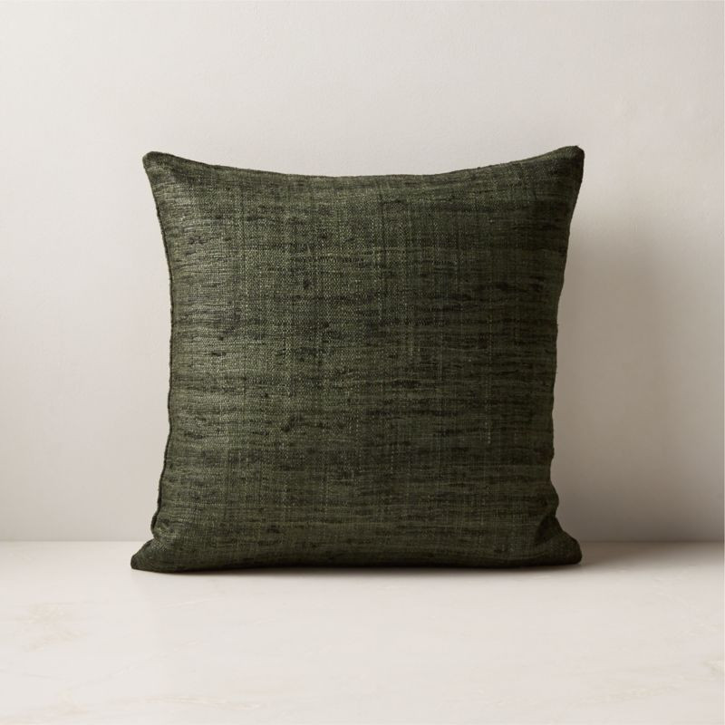 Raj Green Silk Throw Pillow Cover 16'' + Reviews | CB2 | CB2
