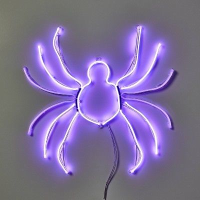 21" Faux Neon Spider with Climbing Motion Halloween Novelty Silhouette Light - Hyde & EEK! Boutiq... | Target