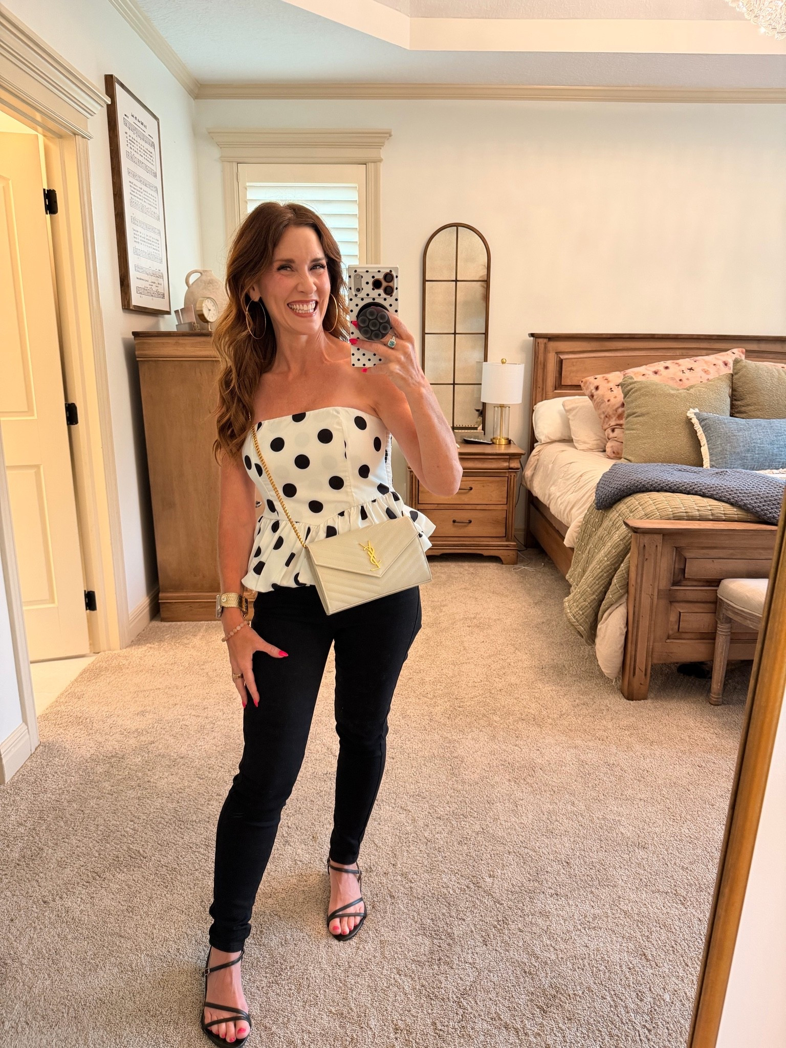 Polka dots are having a moment… and apparently I’m ALL IN 🤍🖤😂

This little peplum top is so fun dressed up with black pants + strappy heels, but would be just as cute with jeans for date night!

And yes… my phone case matching was completely unplanned 🤣 Apparently I’m officially in my polka dot era.

#LTKOver40 #LTKPetite #LTKootd