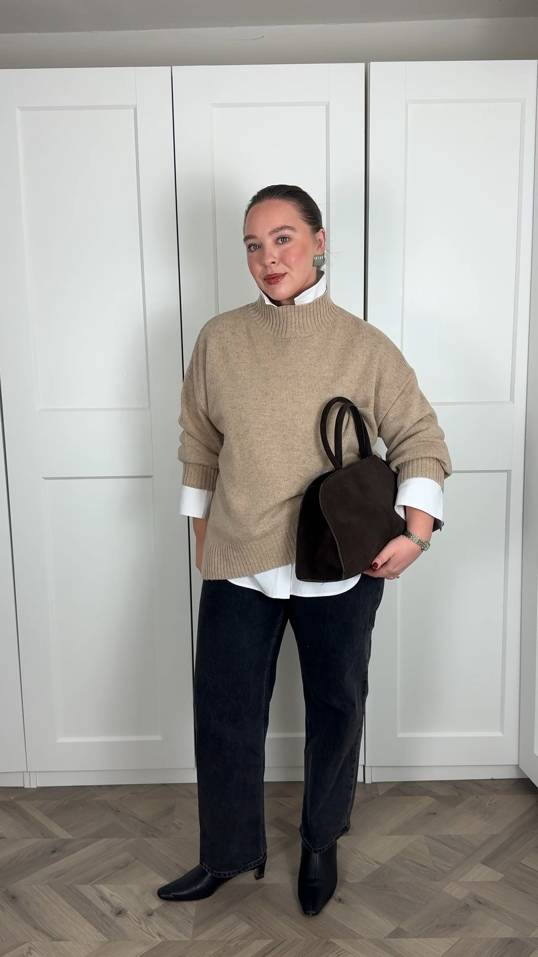 a smart casual outfit for the office - simple items but it’s the little styling touches that make the biggest difference ✨

Bought this lambswool knit in the supermarket!! Ive linked it, I wear my usual size 14. I wear a 31 short leg in the jeans, I’ve linked them but they don’t do this exact wash now 

#LTKmidsize #LTKXAbercrombieDenim #LTKstyletip