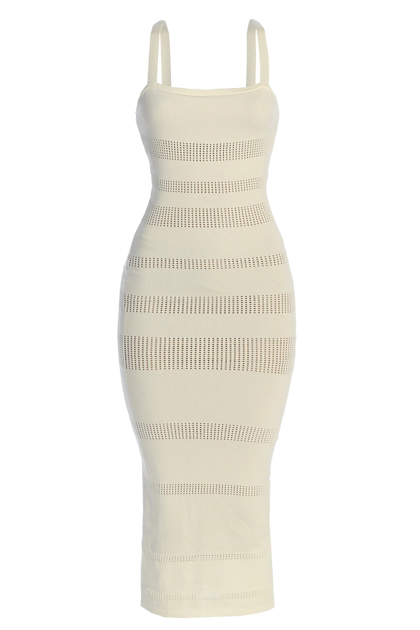 Ivory Sandy Shores Knit Midi Dress | JLUXLABEL