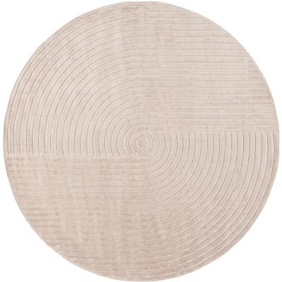 Selena SLE674 Power Loomed Indoor Area Rug - Beige - 6'7" Round - Safavieh | Target